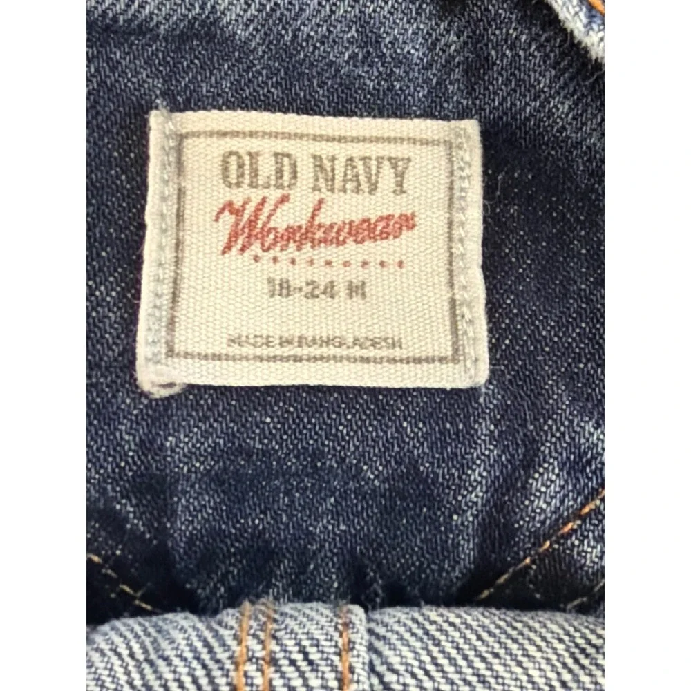 Old Navy Denim Overalls Unisex 18-24M Blue Workwear Bibs Snap Crotch
